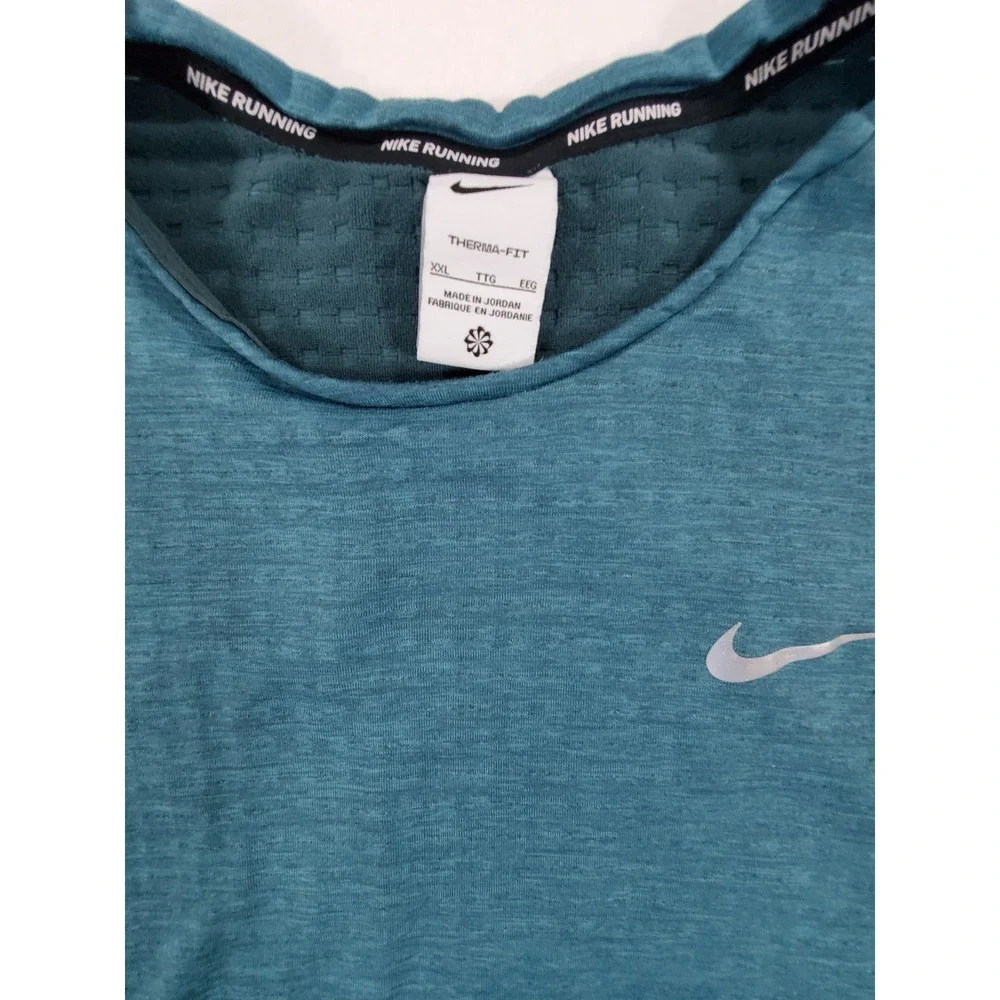 Nike Running Therma-FIT Mens XXL Blue Long Sleeve Performance Training Shirt